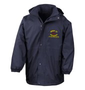 Navy Kids Waterproof Jacket Mock Up Front3